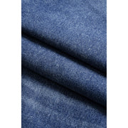 Women’s Blue Denim Jeans with Rivet Detail Loose Fit, Non-Stretch
