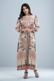 City Fashion Tropical Printed Long Dress