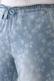 City Fashion Regular Fit Flower-Printed Jeans