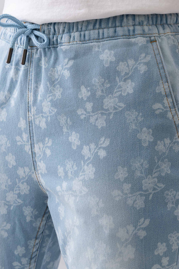 City Fashion Regular Fit Flower-Printed Jeans
